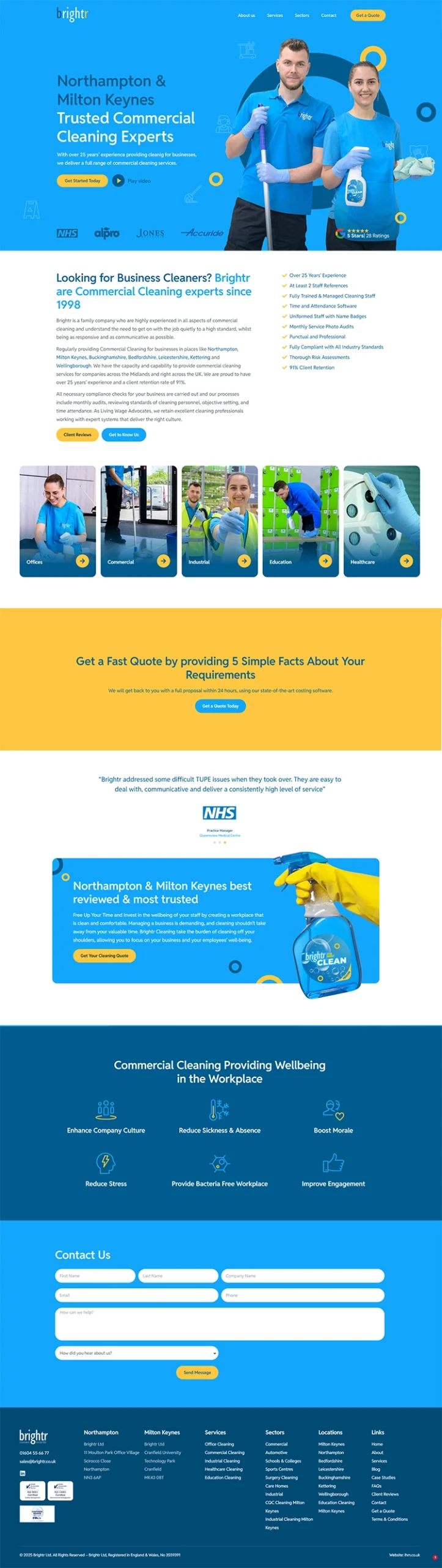 brightr home page website design