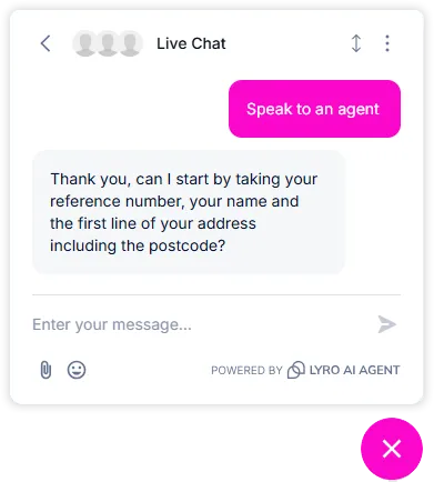 JTR live chat example