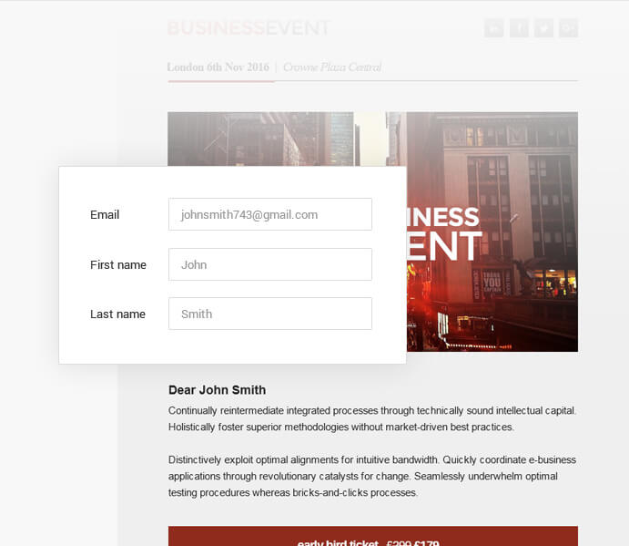 Example of Personalisation & Targeting email