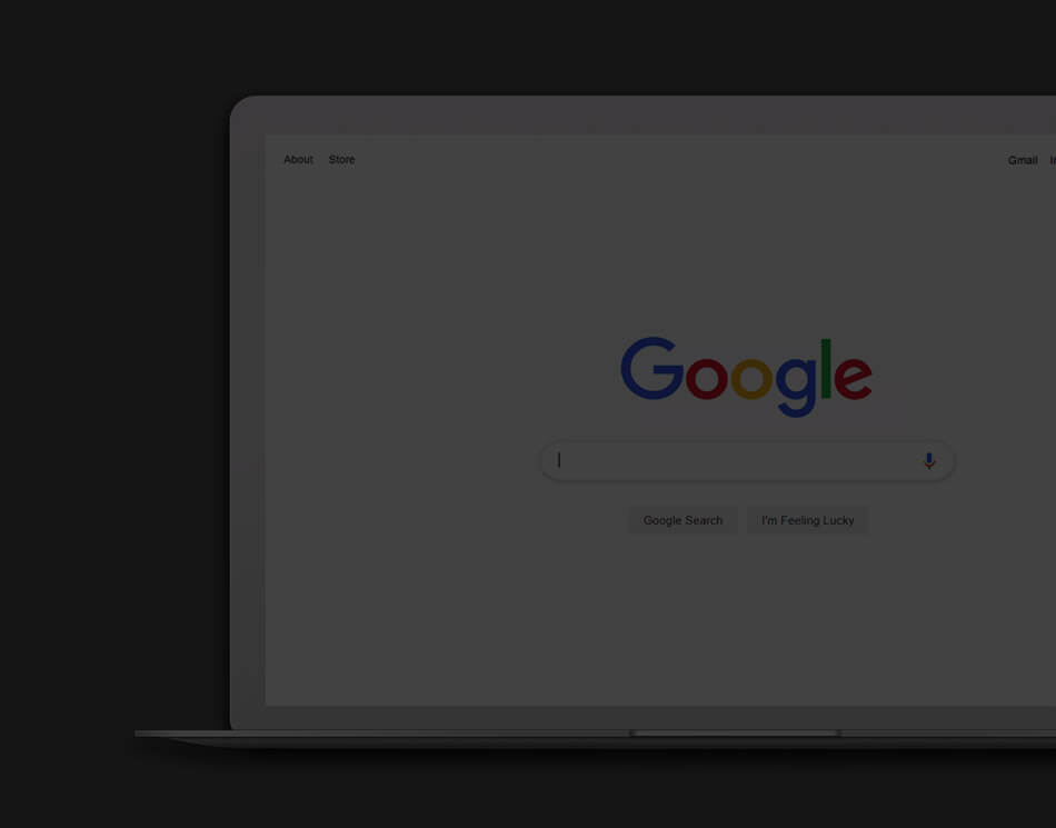 laptop with google home page