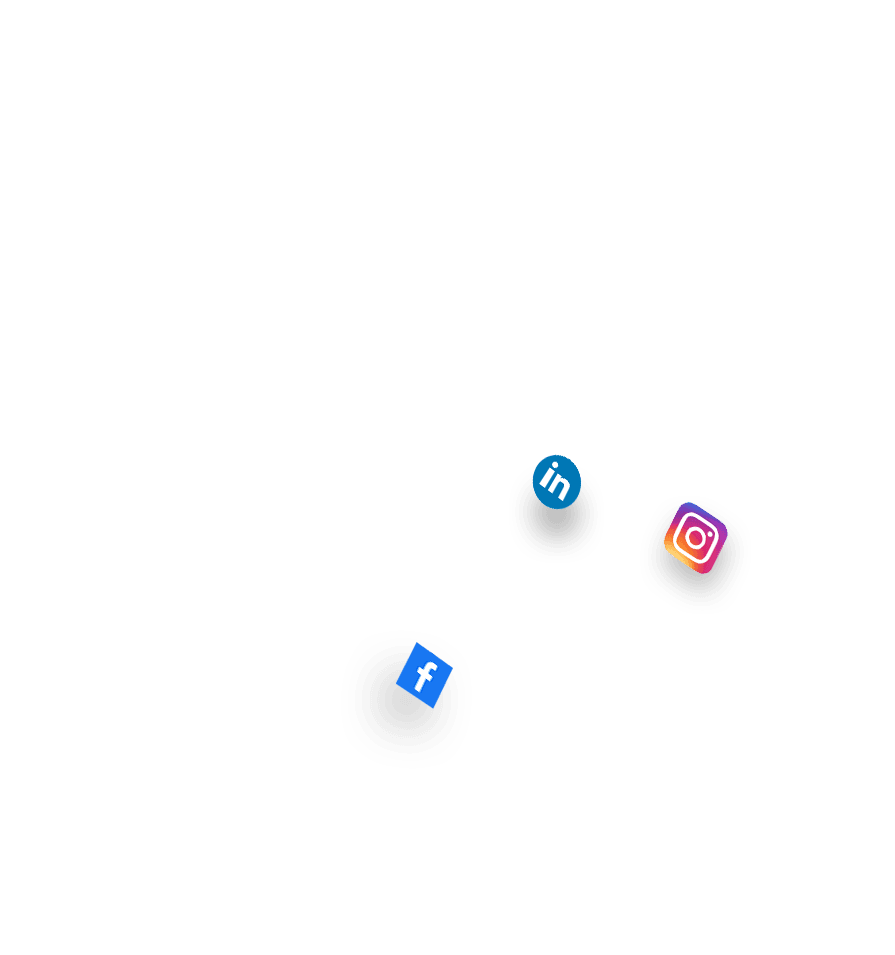 Digital marketing graphic - social icons