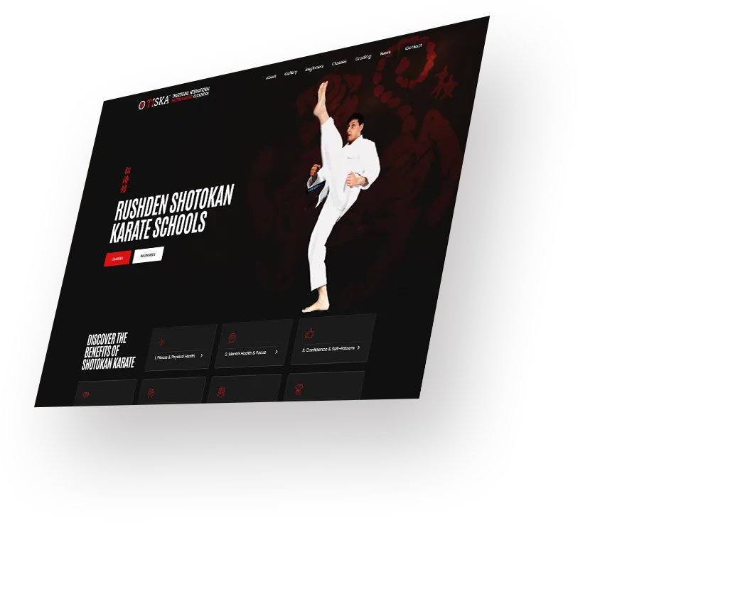 screenshot of a Rushden web design