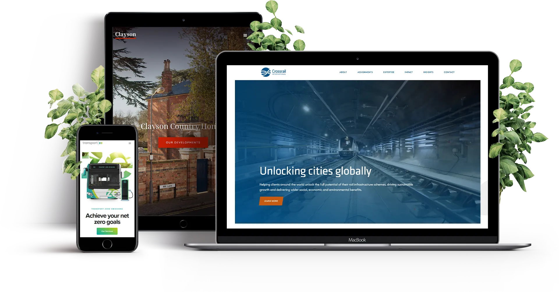 screenshots of ihm websites on various devices