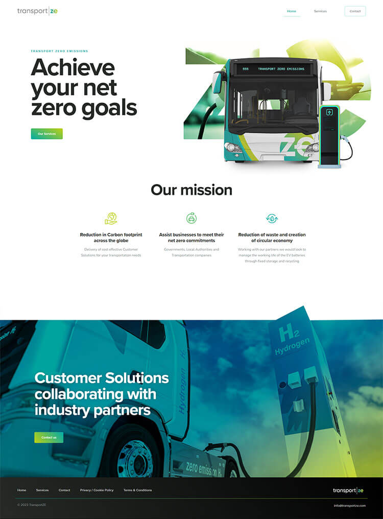 Transport ZE web page design